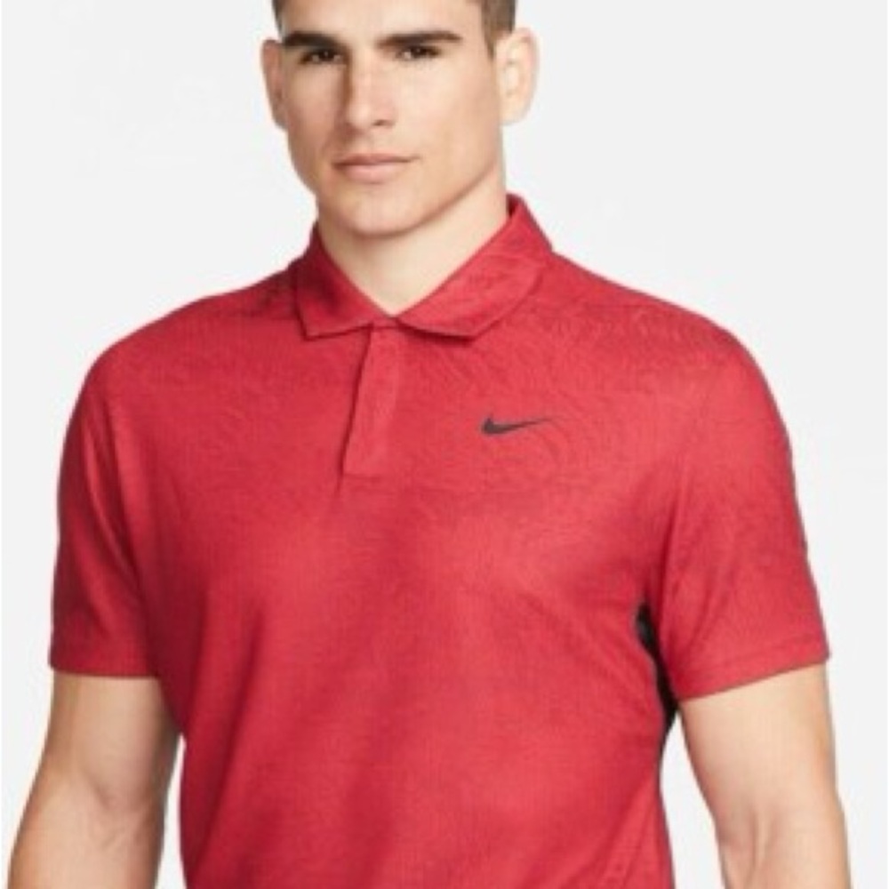 Nike Red Athletic Polo Shirt with Classic Design
